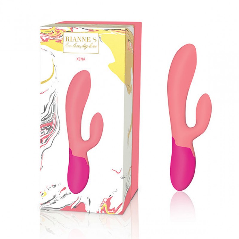 Rianne-S Xena Warming 10-function  Rabbit Vibrator - Coral and French Rose